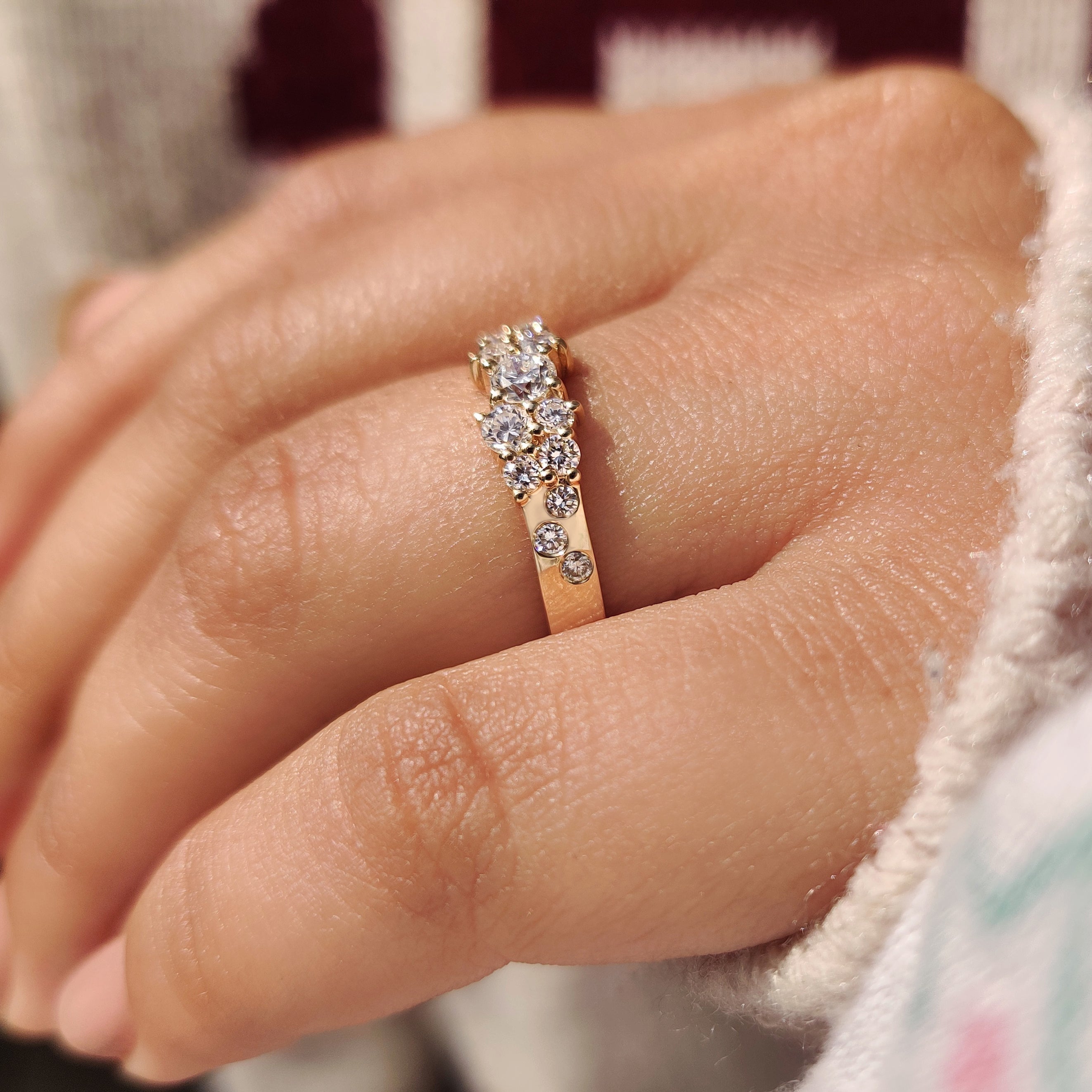 Round Diamond Band in Scattered Setting
