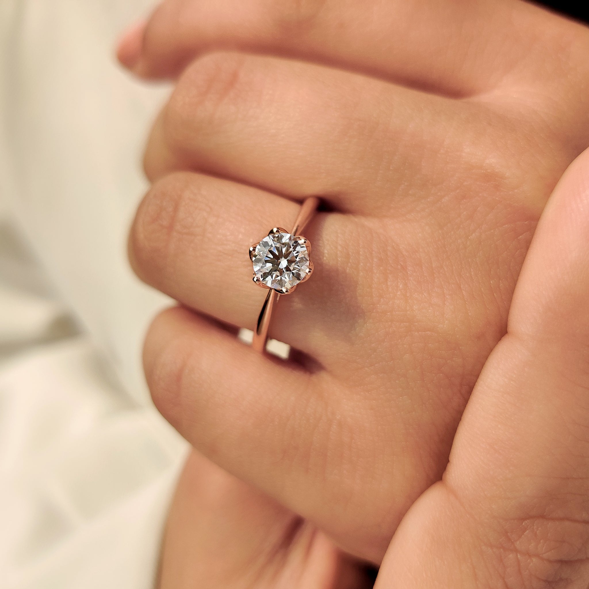 Round Diamond Solitaire Engagement Ring With 6 Prong