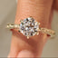 Old European Cut Round Diamond Ring in Solitaire Style