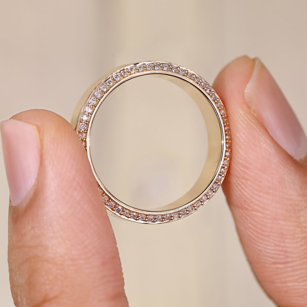 Men's Wedding Band in Round Cut Double Side Eternity style