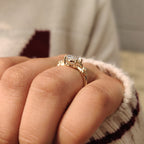 Nature Inspired Oval Diamond Ring in Leaf Style Prong