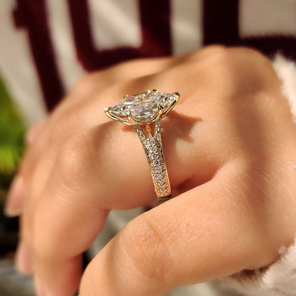 Art Deco Dutch Marquise Engagement Ring in Vintage Style