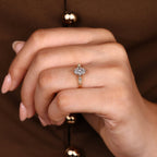 Oval Cut Diamond Ring With Round Side Stone Style