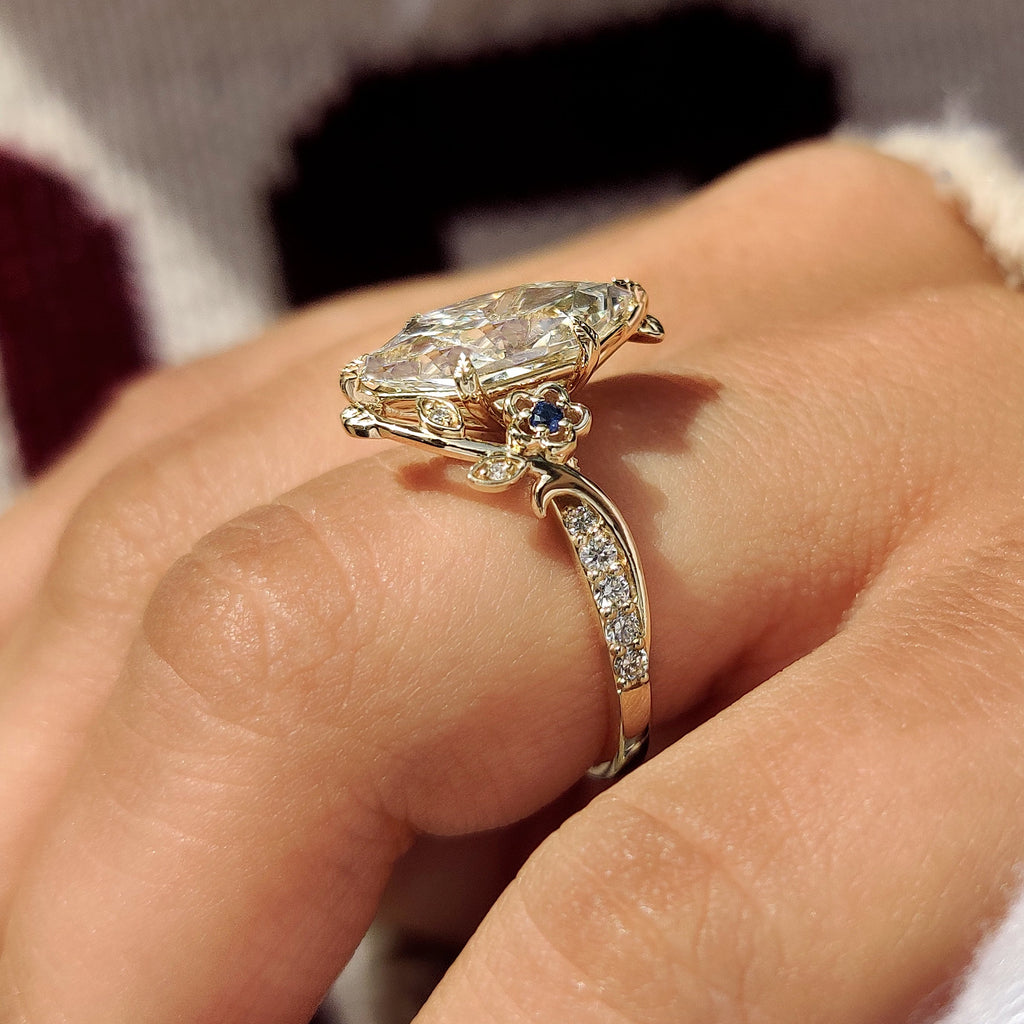 Dutch Marquise Ring with Leaf Style Prong