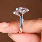 Dutch Marquise Engagement Ring With Wedding Band In Stackable Style