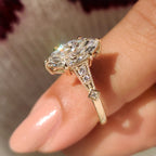 Marquise Cut Diamond Ring in Milgrain Details