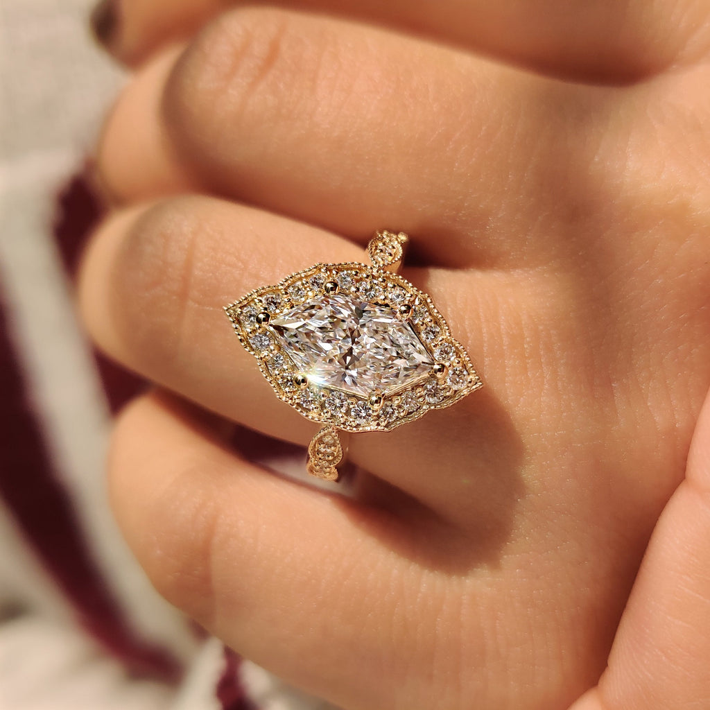 Dutch Marquise Engagement Ring in Vintage Style