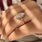 Marquise Cut Engagement Ring in Vintage Style