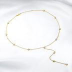 0.1 TCW Round Moissanite Diamond Bezel Lariat Necklace