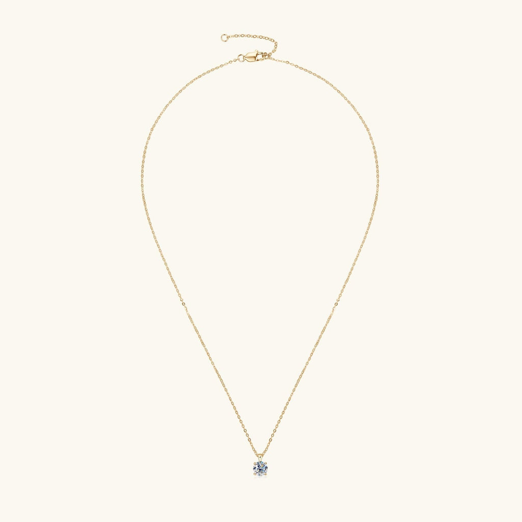 1.0 CT Round Moissanite Diamond Solitaire Necklace