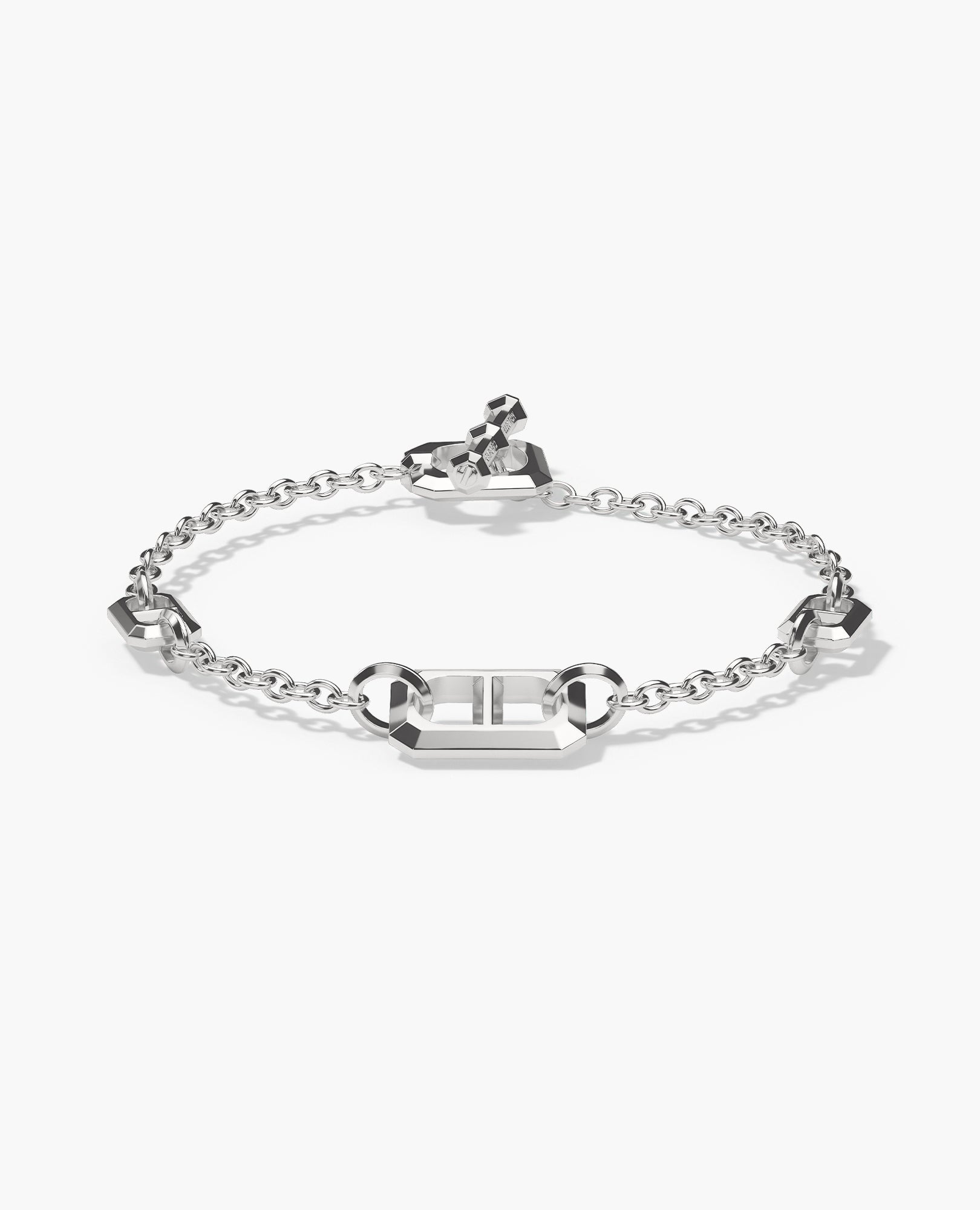HERCULES Silver Link Bracelet with Toggle Lock