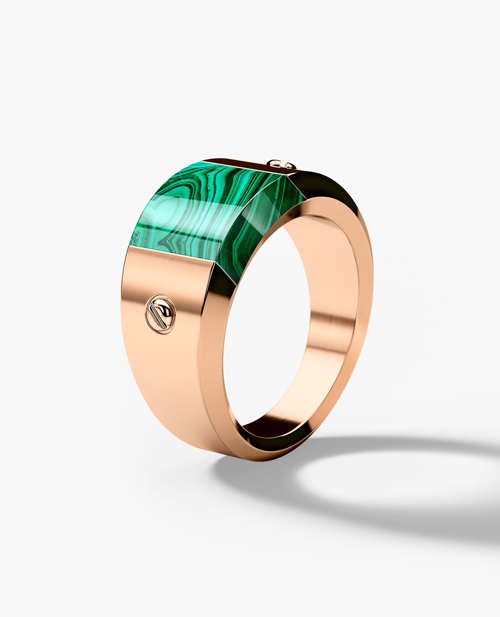 MONTANA Gold Signet Ring with Malachite