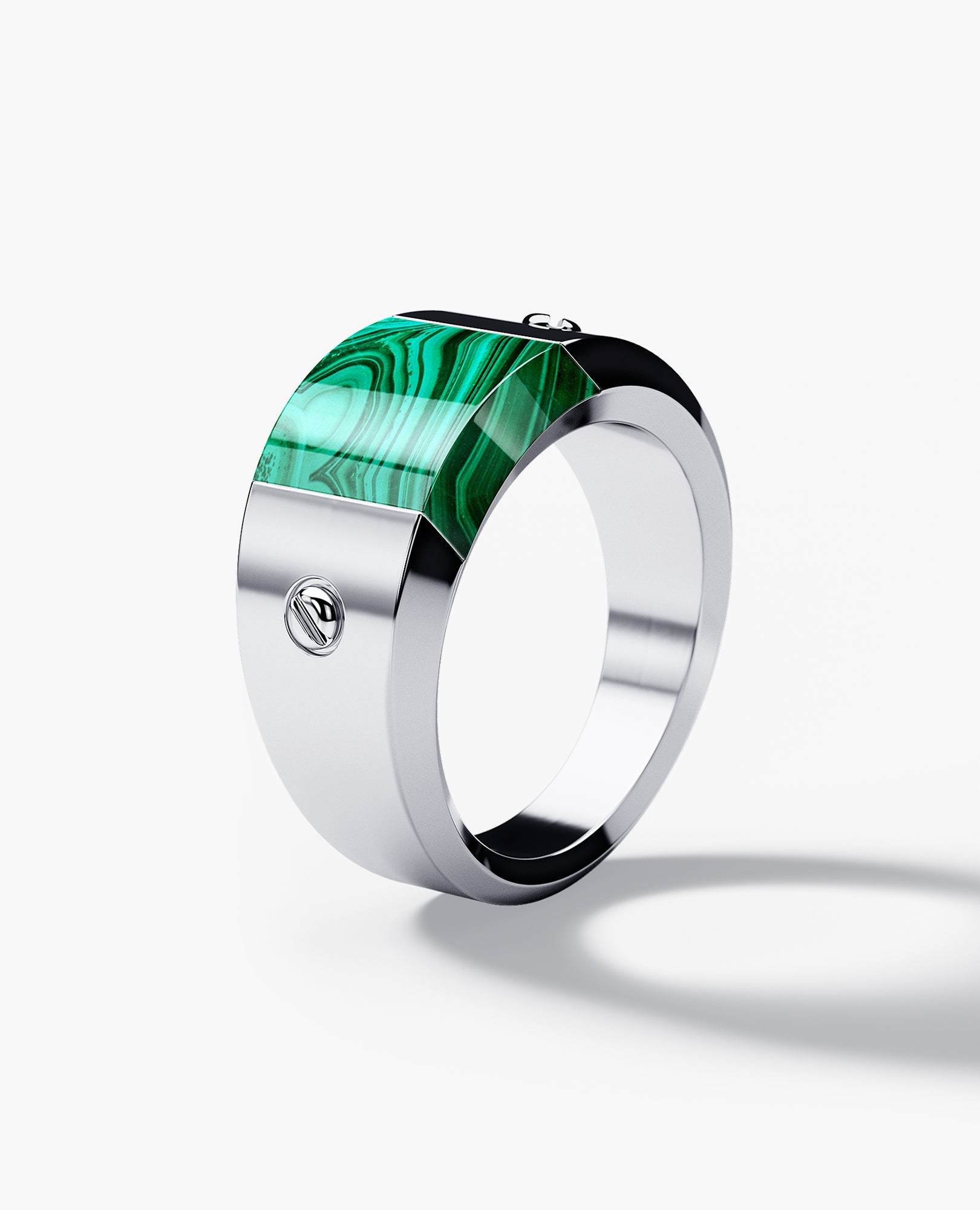 MONTANA Gold Signet Ring with Malachite