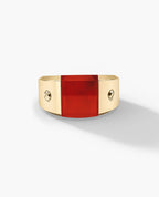 MONTANA Gold Signet Ring with Carnelian