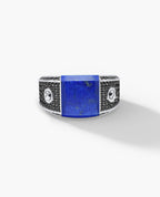 MONTANA Gold Signet Ring with 1.25ct Lapis and Black Diamonds