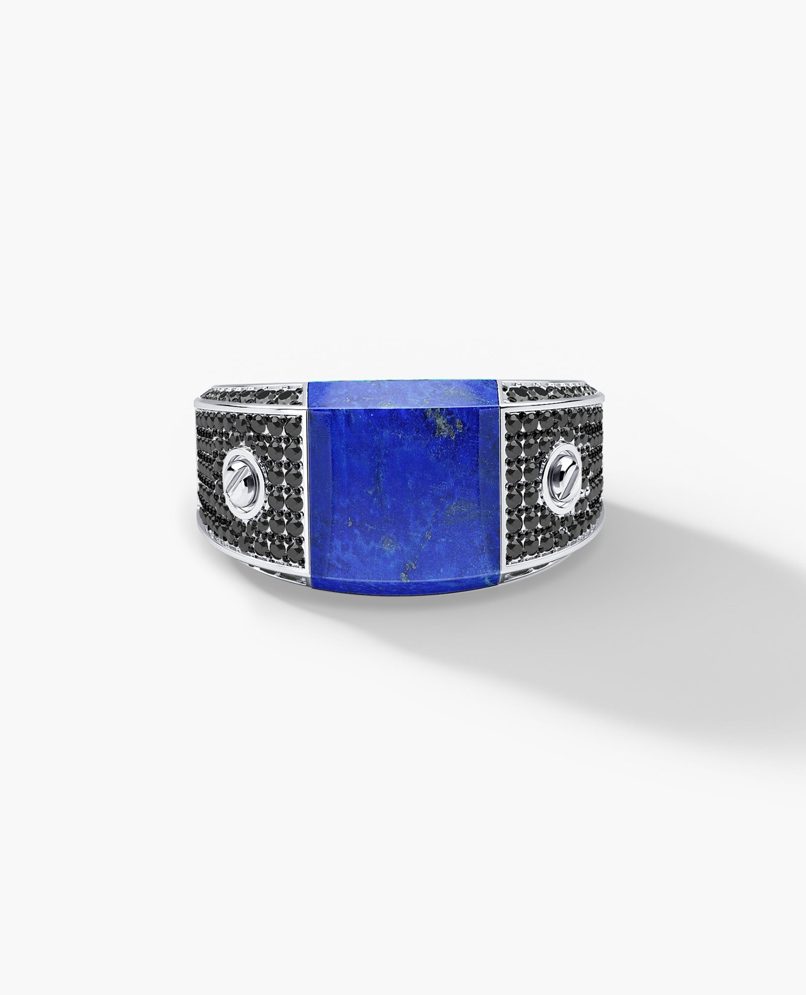 MONTANA Gold Signet Ring with 1.25ct Lapis and Black Diamonds