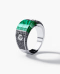 MONTANA Gold Signet Ring with 1.25ct Malachite and Black Diamonds