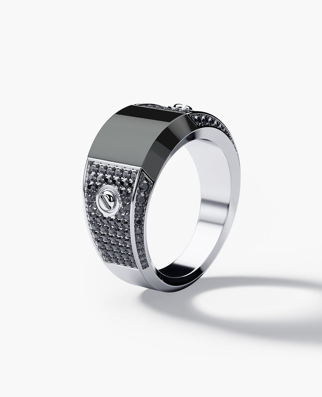 MONTANA Gold Signet Ring with 1.25ct Black Onyx and Black Diamonds