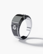 MONTANA Gold Signet Ring with 1.25ct Black Onyx and Black Diamonds