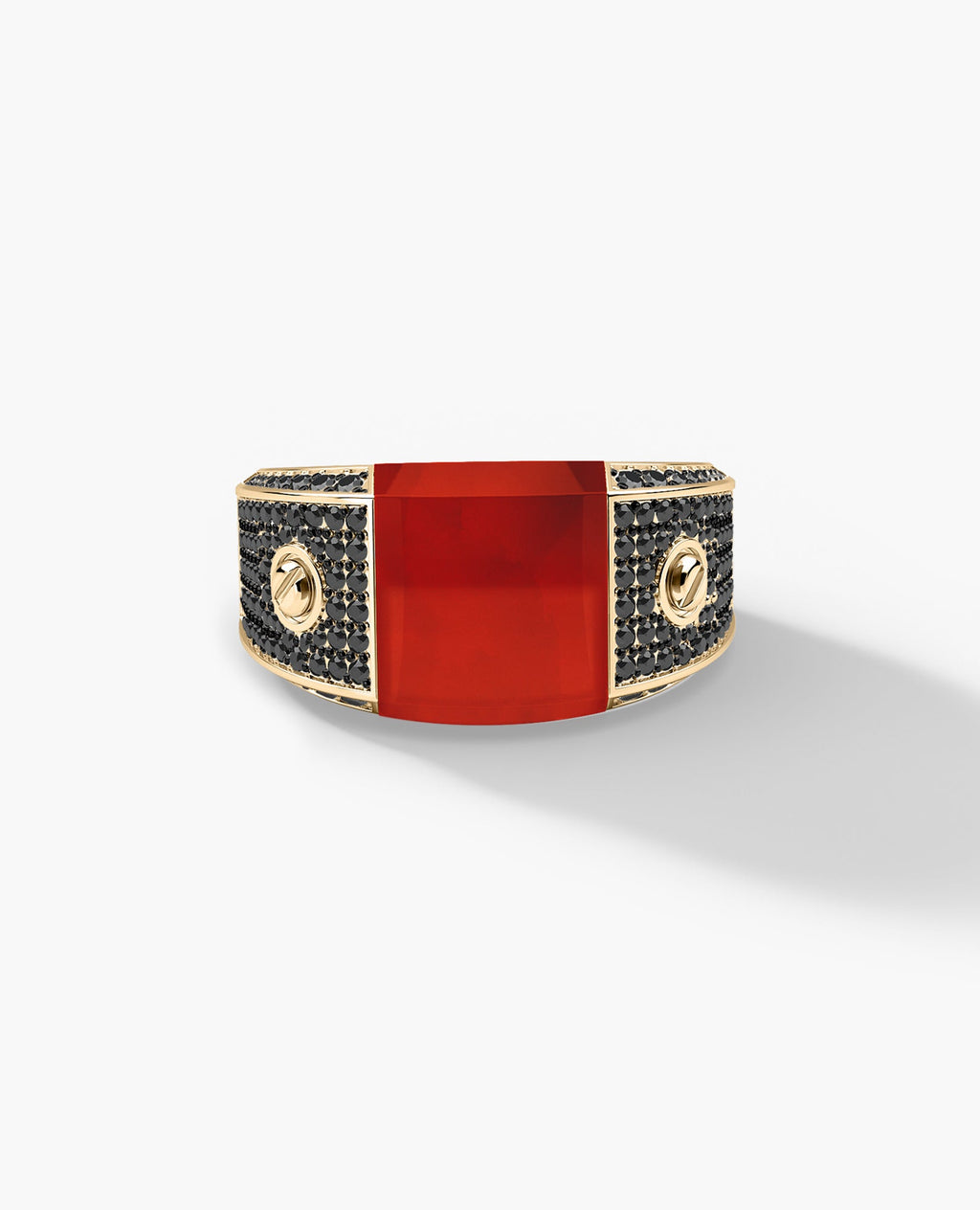 MONTANA Gold Signet Ring with 1.25ct Carnelian and Black Diamonds