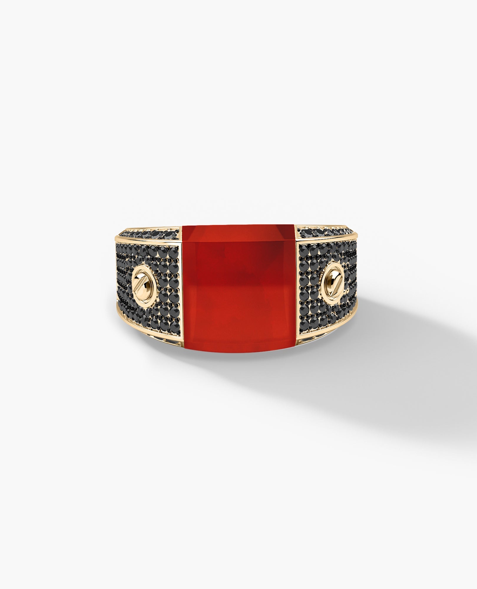 MONTANA Gold Signet Ring with 1.25ct Carnelian and Black Diamonds