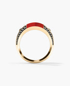 MONTANA Gold Signet Ring with 1.25ct Carnelian and Black Diamonds
