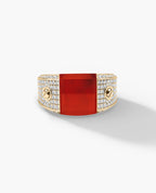 MONTANA Gold Diamond Signet Ring with 1.25ct Carnelian and Diamonds