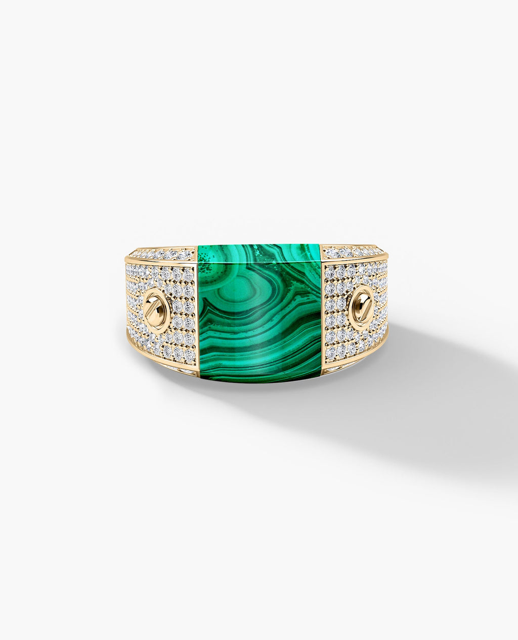 MONTANA Gold Signet Ring with 1.25ct Malachite and Diamonds