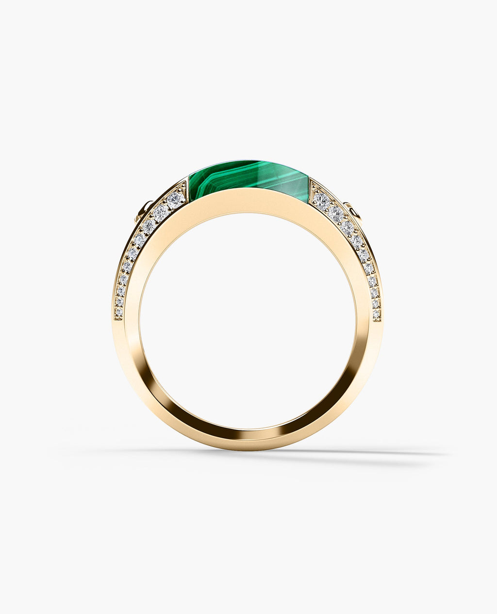 MONTANA Gold Signet Ring with 1.25ct Malachite and Diamonds