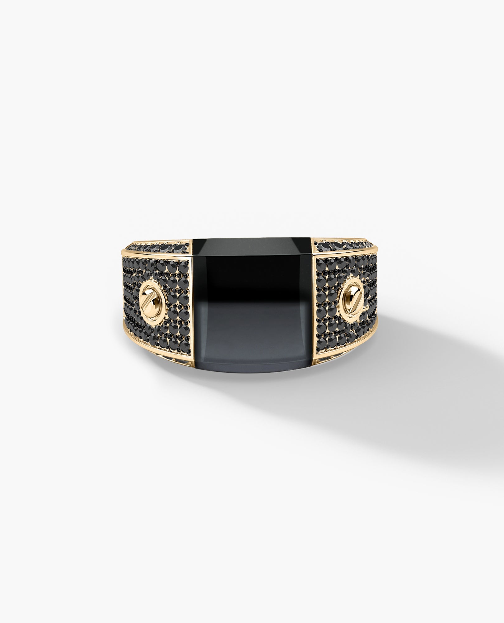 MONTANA Gold Signet Ring with 1.25ct Black Onyx and Black Diamonds