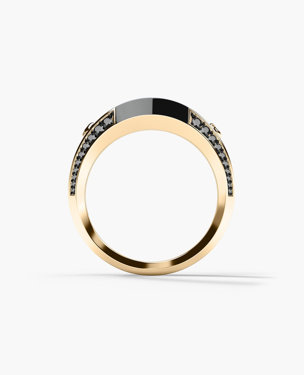 MONTANA Gold Signet Ring with 1.25ct Black Onyx and Black Diamonds