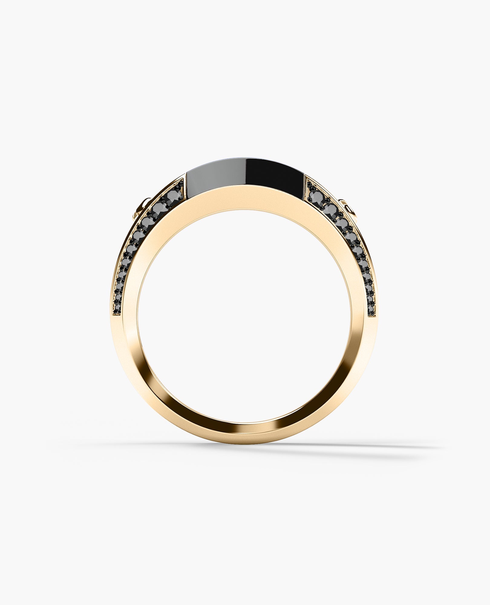 MONTANA Gold Signet Ring with 1.25ct Black Onyx and Black Diamonds