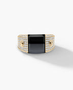 MONTANA Gold Signet Ring with 1.25ct Black Onyx and Diamonds