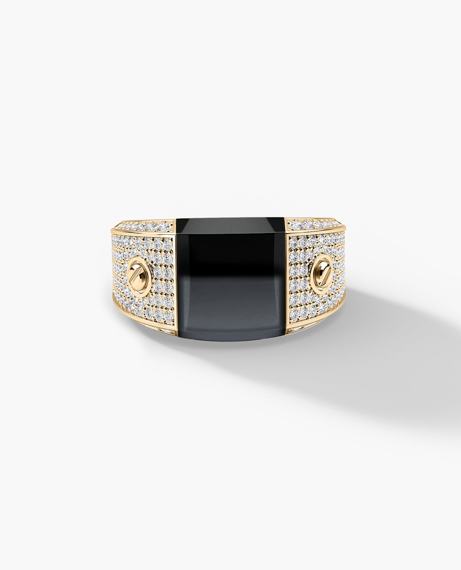 MONTANA Gold Signet Ring with 1.25ct Black Onyx and Diamonds