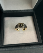 LA PAZ Gold Signet Ring with 0.85ct Black Diamonds