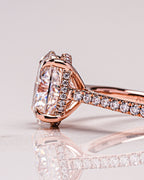 2.80 CT Oval Moissanite Hidden Halo Pave Setting Engagement Ring