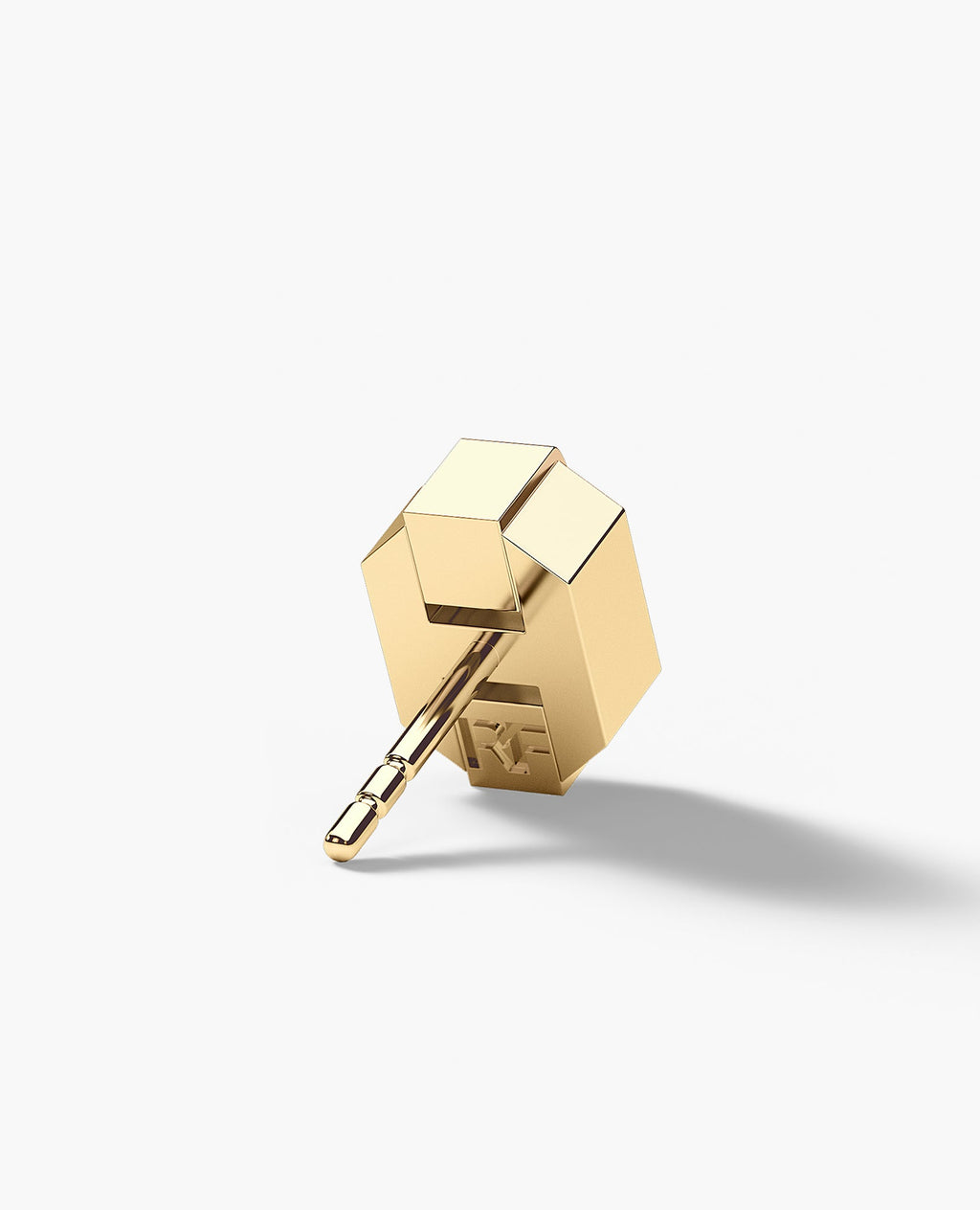 BRIGGS Gold Single Stud Earring with 0.08ct Black Diamonds