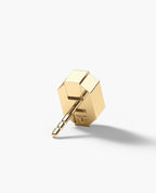 BRIGGS Gold Single Stud Earring with 0.08ct Black Diamonds