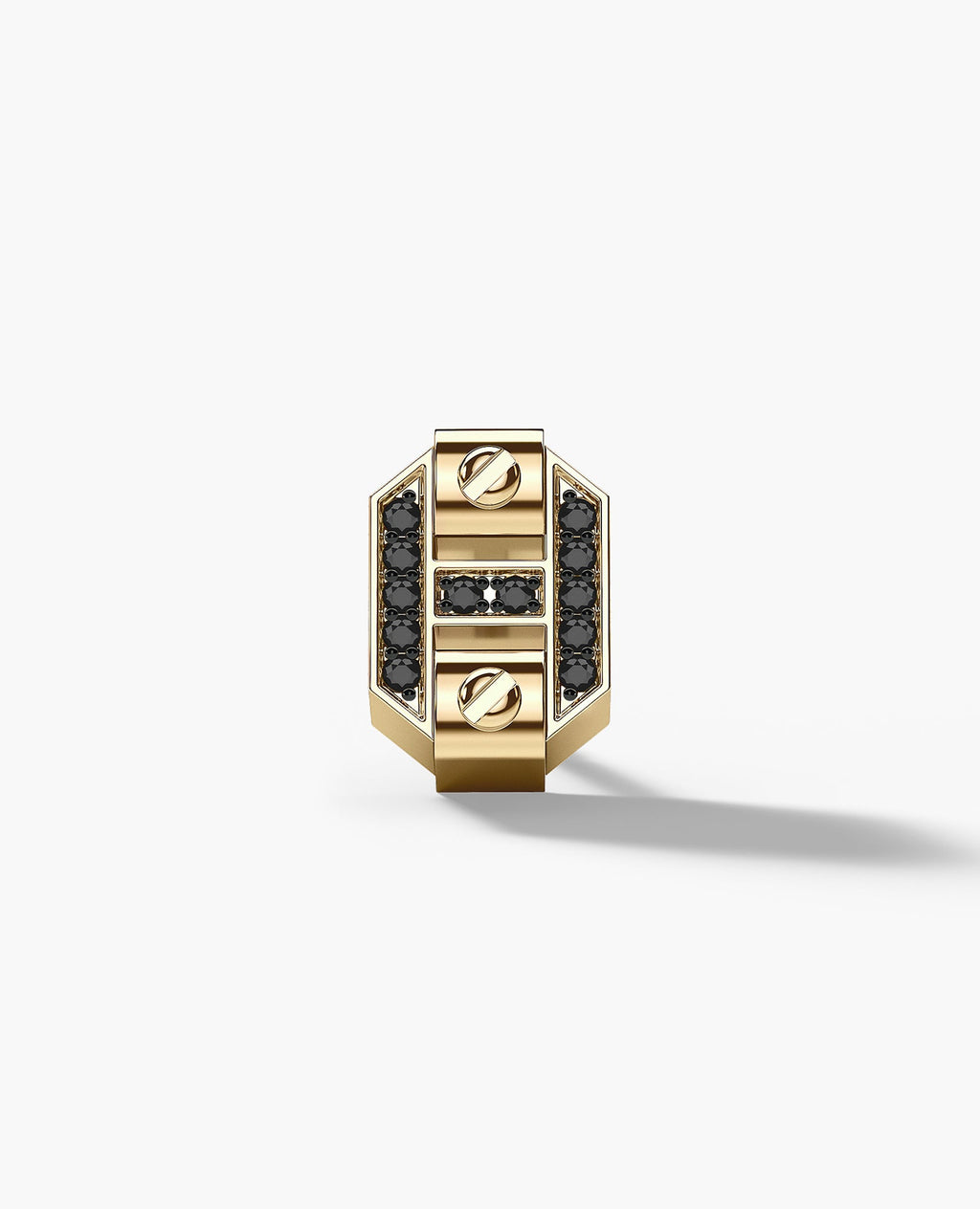 BRIGGS Gold Single Stud Earring with 0.08ct Black Diamonds