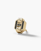BRIGGS Gold Single Stud Earring with 0.08ct Black Diamonds