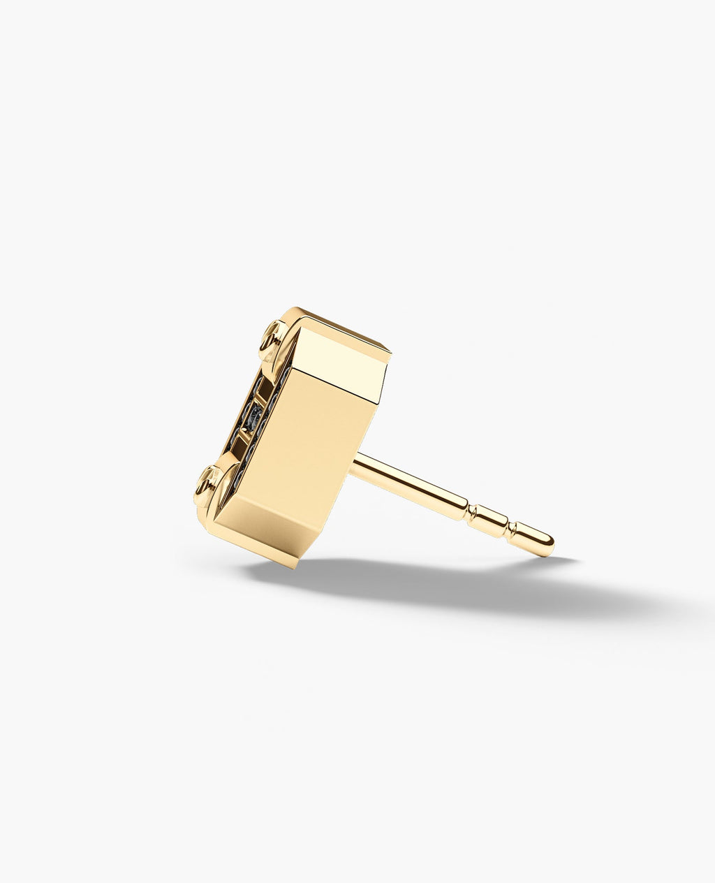 BRIGGS Gold Single Stud Earring with 0.08ct Black Diamonds
