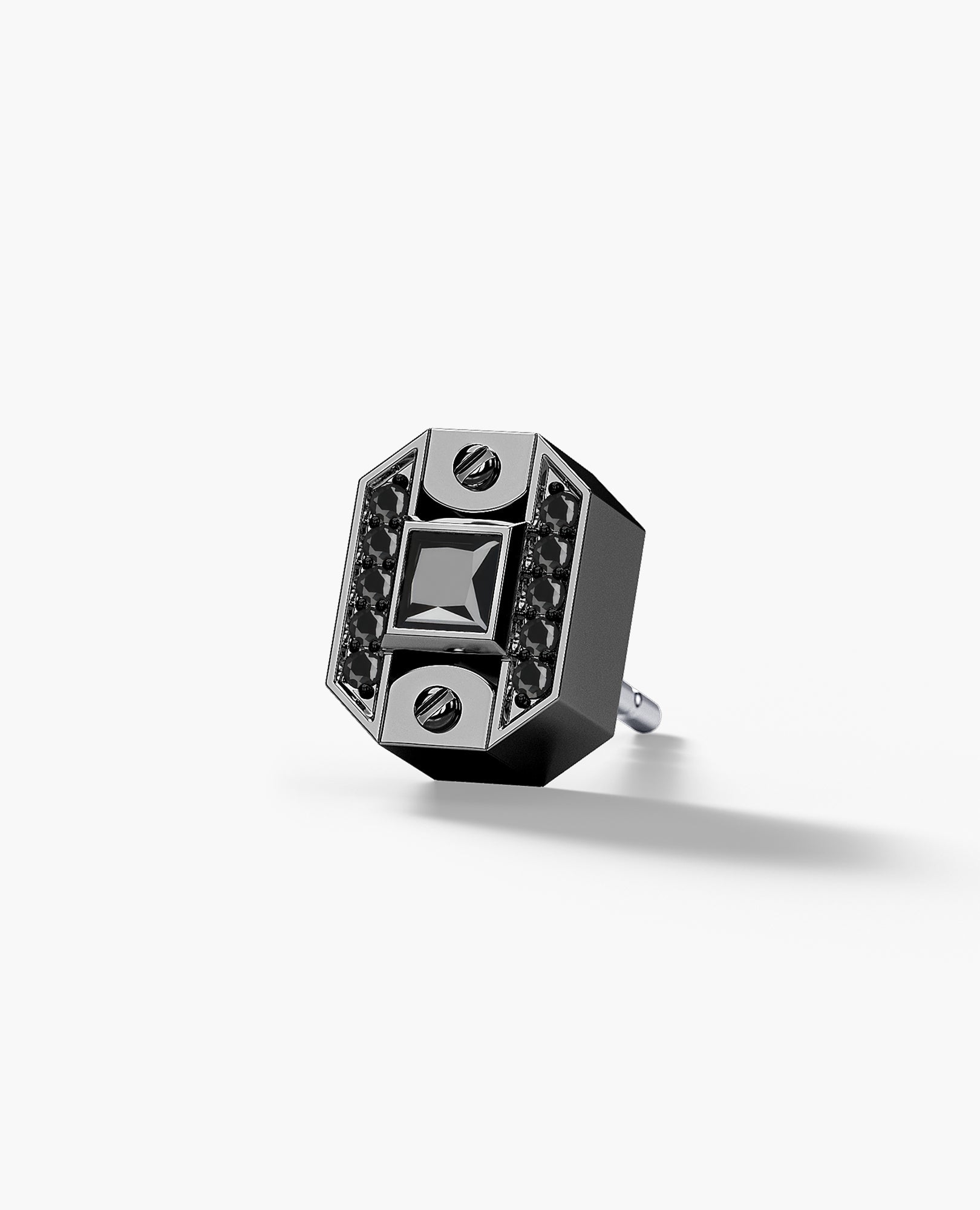 BRIGGS EverBlak Gold Single Stud Earring with 0.18ct Black Diamonds