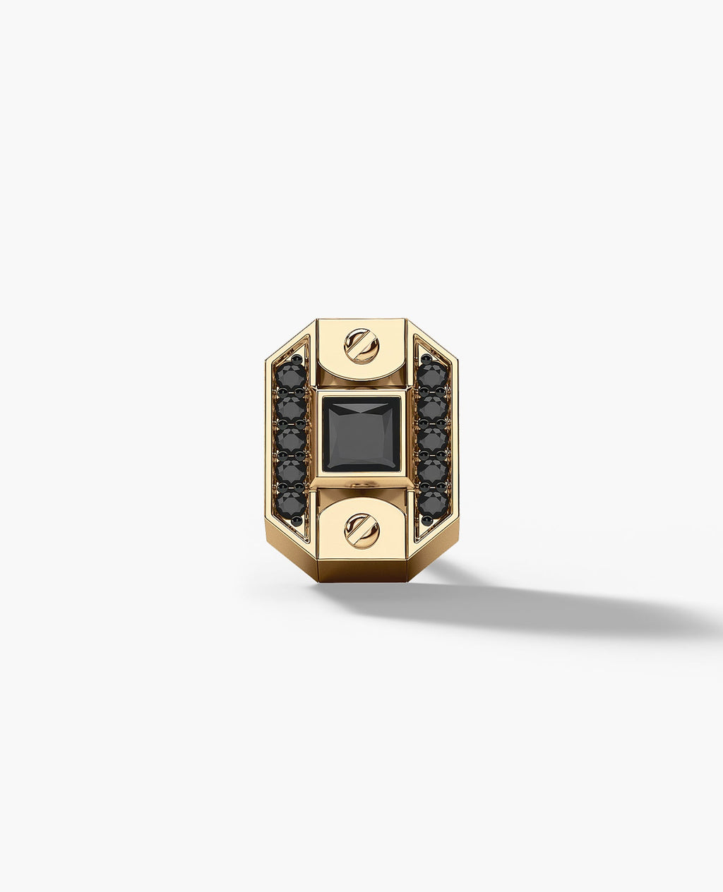 BRIGGS Gold Single Stud Earring with 0.18ct Black Diamonds