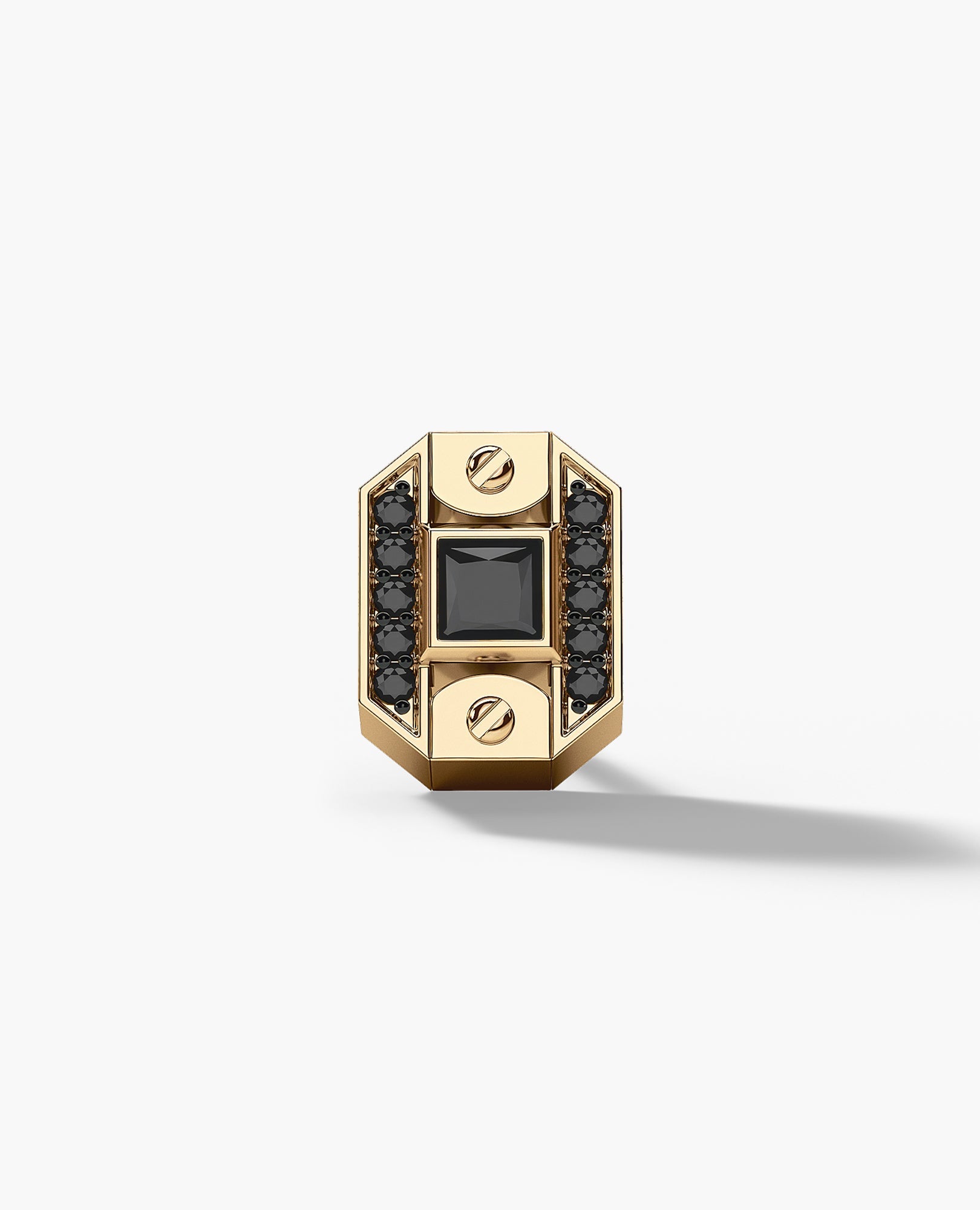 BRIGGS Gold Single Stud Earring with 0.18ct Black Diamonds