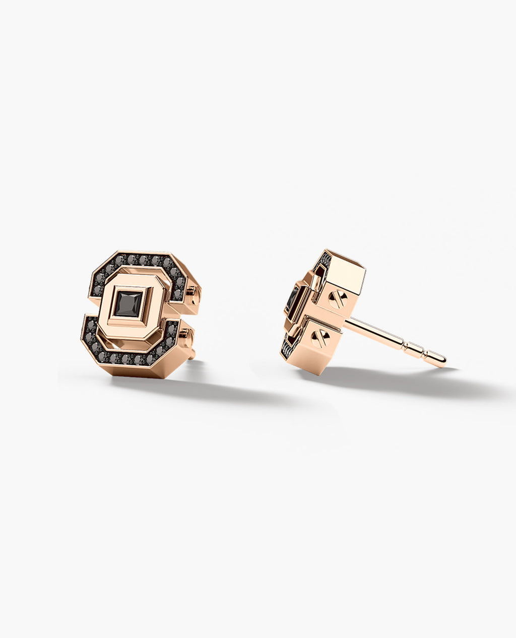 LA PAZ Gold Single Stud Earring with 0.17ct Black Diamonds