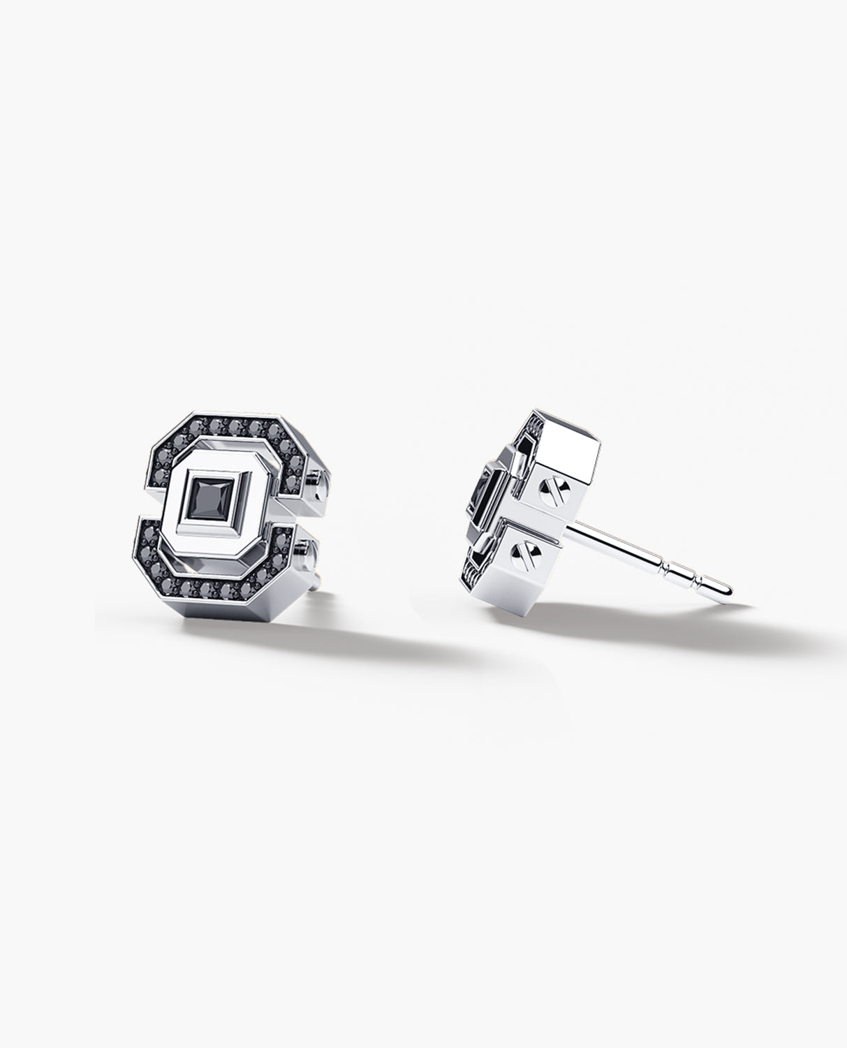 LA PAZ Gold Single Stud Earring with 0.17ct Black Diamonds