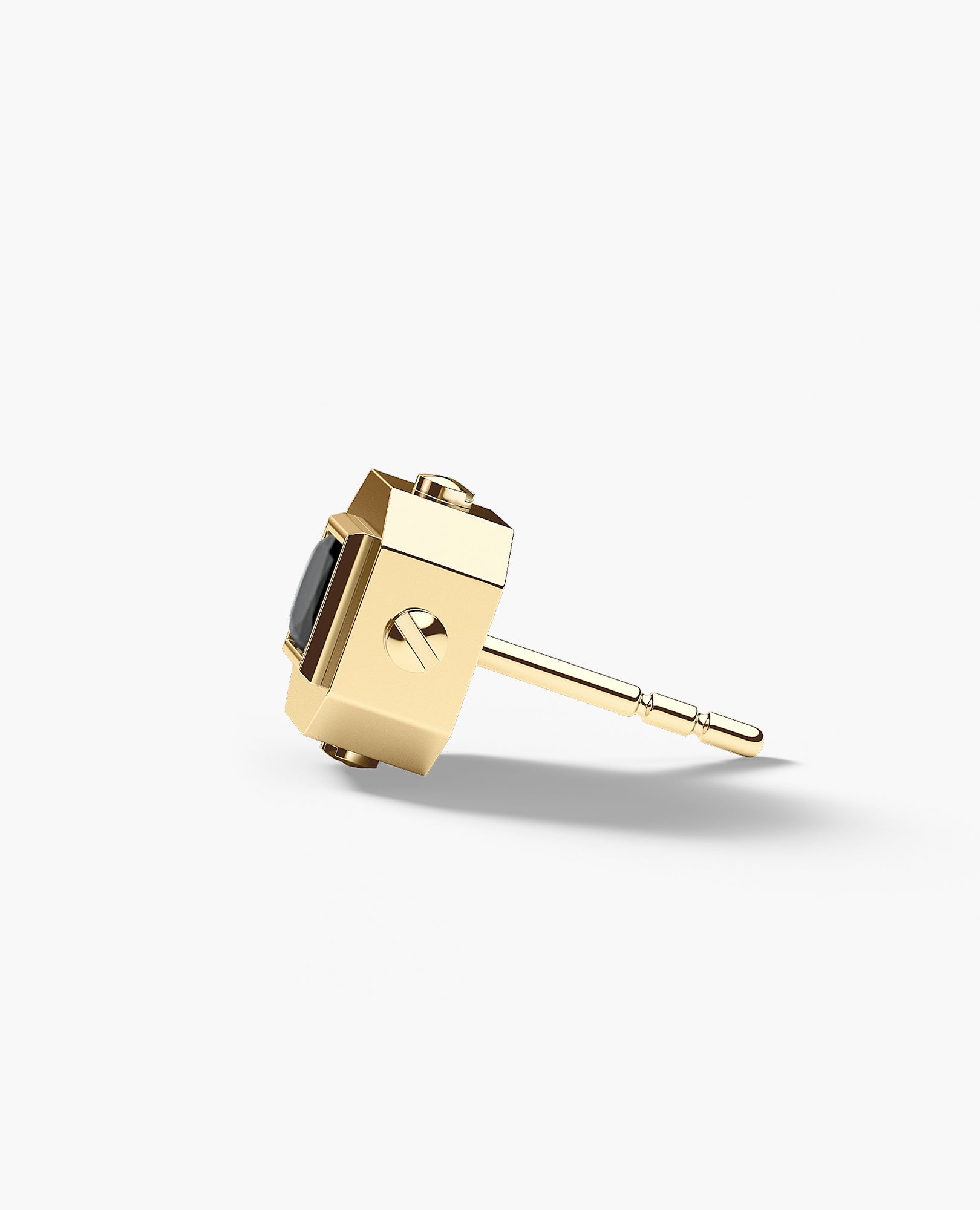 LA PAZ Gold Single Stud Earring with 0.25ct Black Diamonds