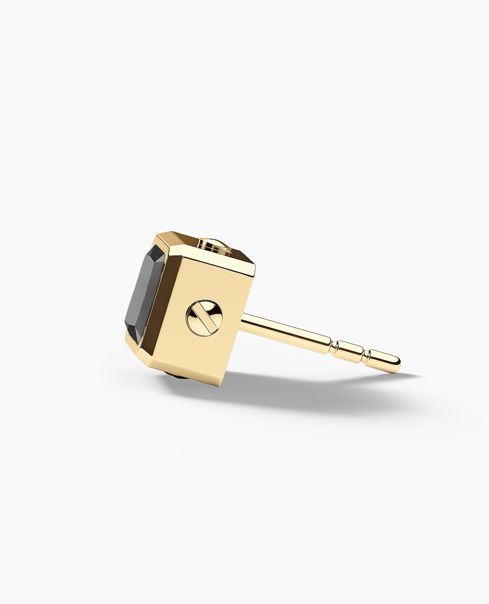 LA PAZ Gold Single Stud Earring with 0.90ct Black Diamonds