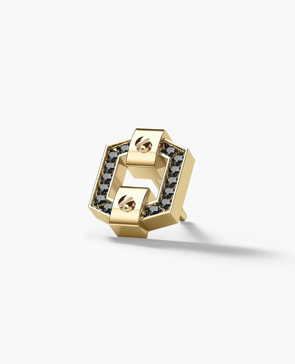 NORTHSTAR Gold Single Stud Earring with 0.09ct Black Diamonds