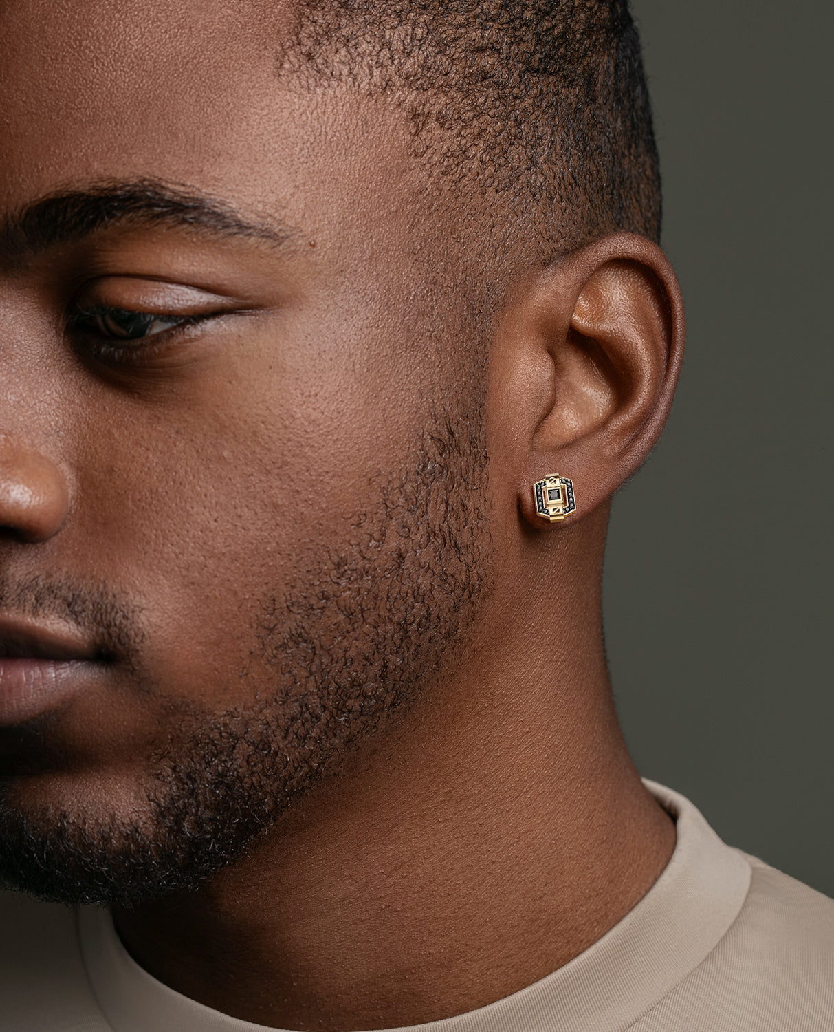 NORTHSTAR Gold Single Stud Earring with 0.19ct Black Diamonds